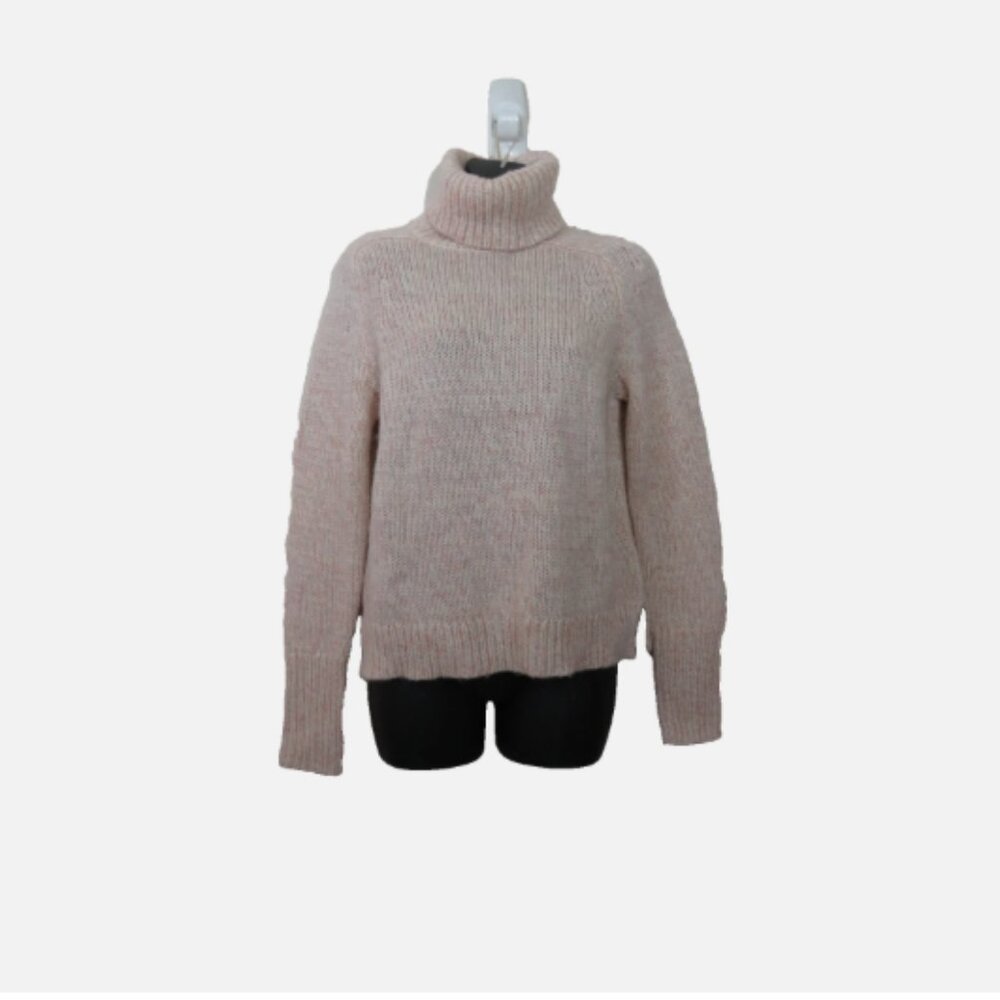 J Crew size XS Turtleneck Knit Sweater Blush Pink Pullover Wool Blend NEW